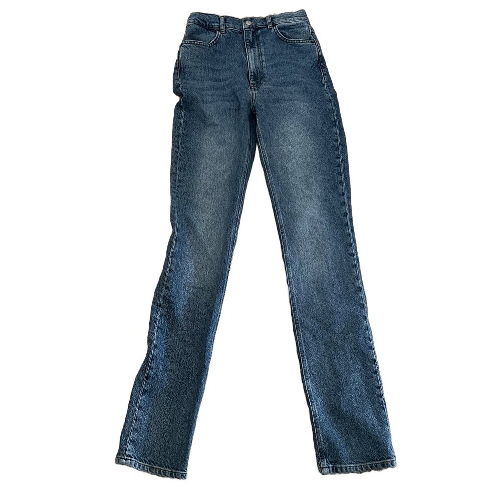 Reformation Women's 26 High Rise Skinny Tall Jeans in Palermo Wash Ankle Zips
